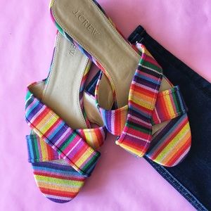 💙 J.Crew Cora Cris Cross rainbow sandals